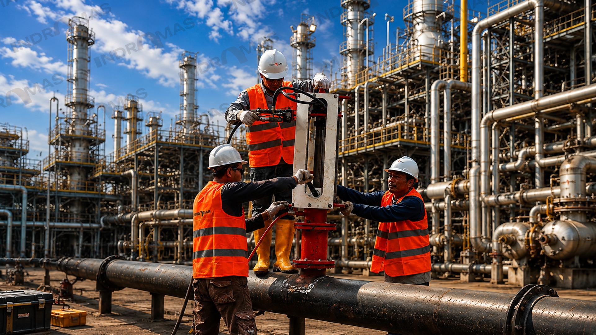 Hot tapping on a pressurised pipeline