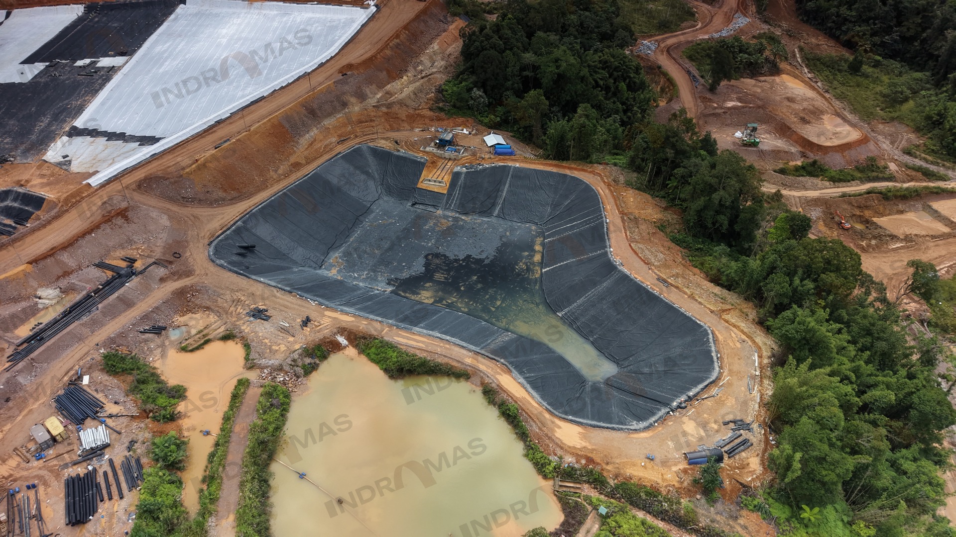 Stormwater Pond & Tailings Ponds — aerial view