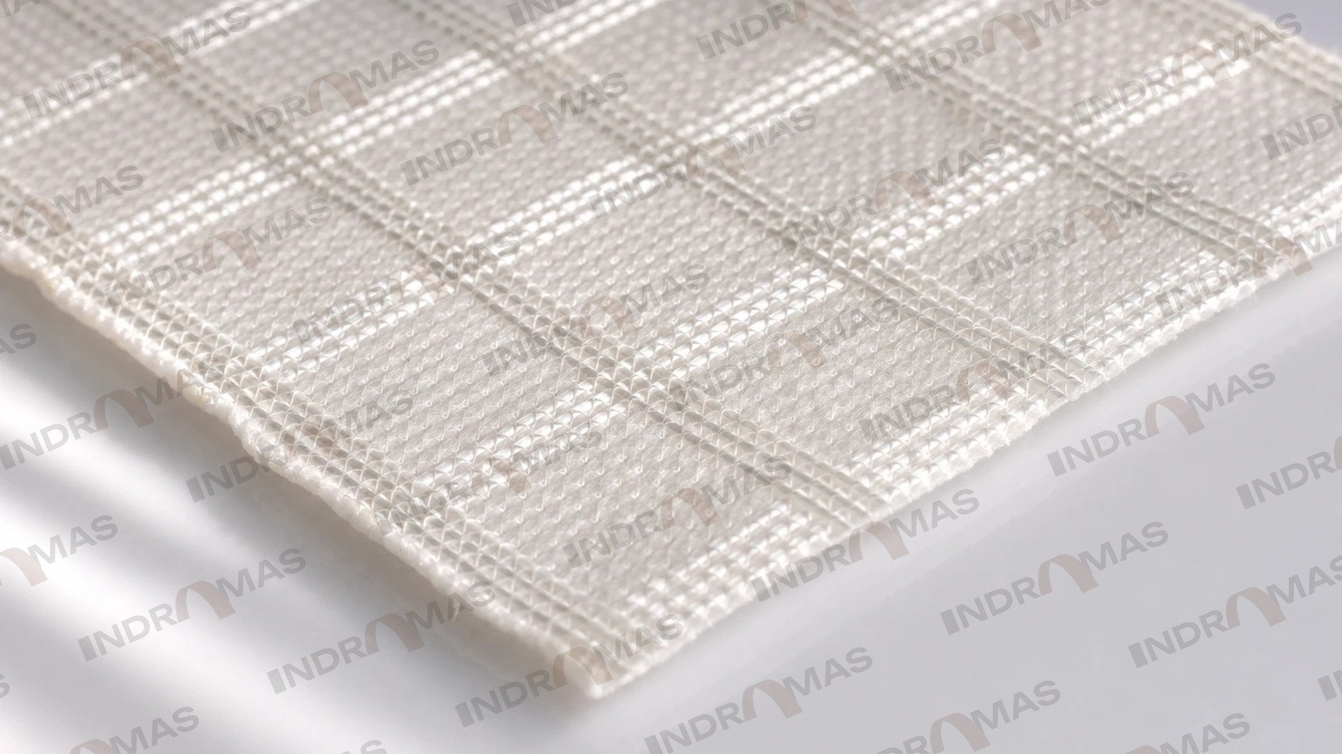 Close-up of a woven geosynthetic fabric